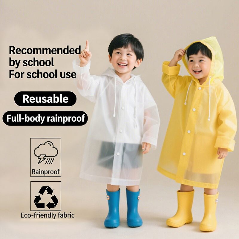 Camping Rain Poncho - Çocuklar için Tek Kullanımlık Yağmurluk EVA