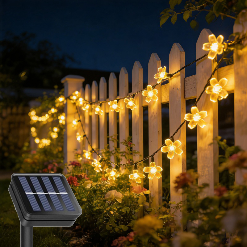 Outdoor Camping Lights String - Açık Hava Güneş Enerjili LED Çiçek