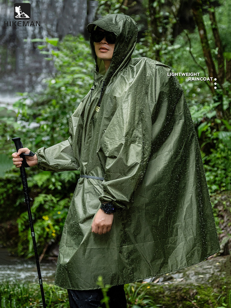 Camping Rain Poncho - Ultra Hafif Fermuarlı Yağmurluk 210T Polyester