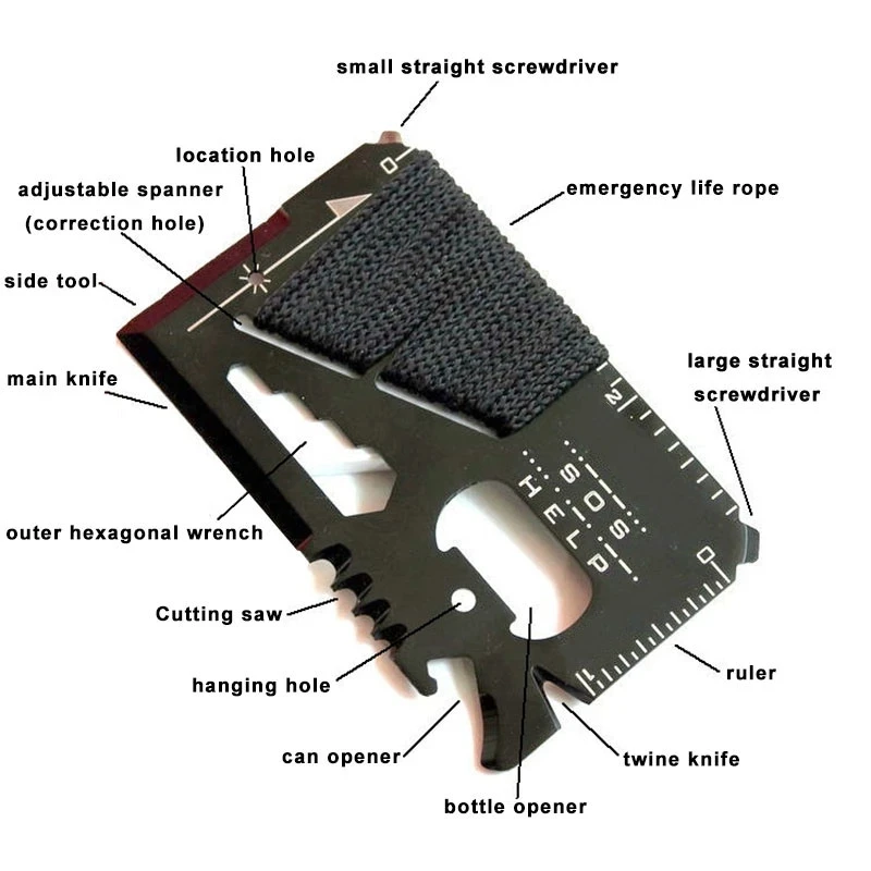 Camping Knife Multi-Tool - EDC Kredi Kartı Çok Fonksiyonlu Cep