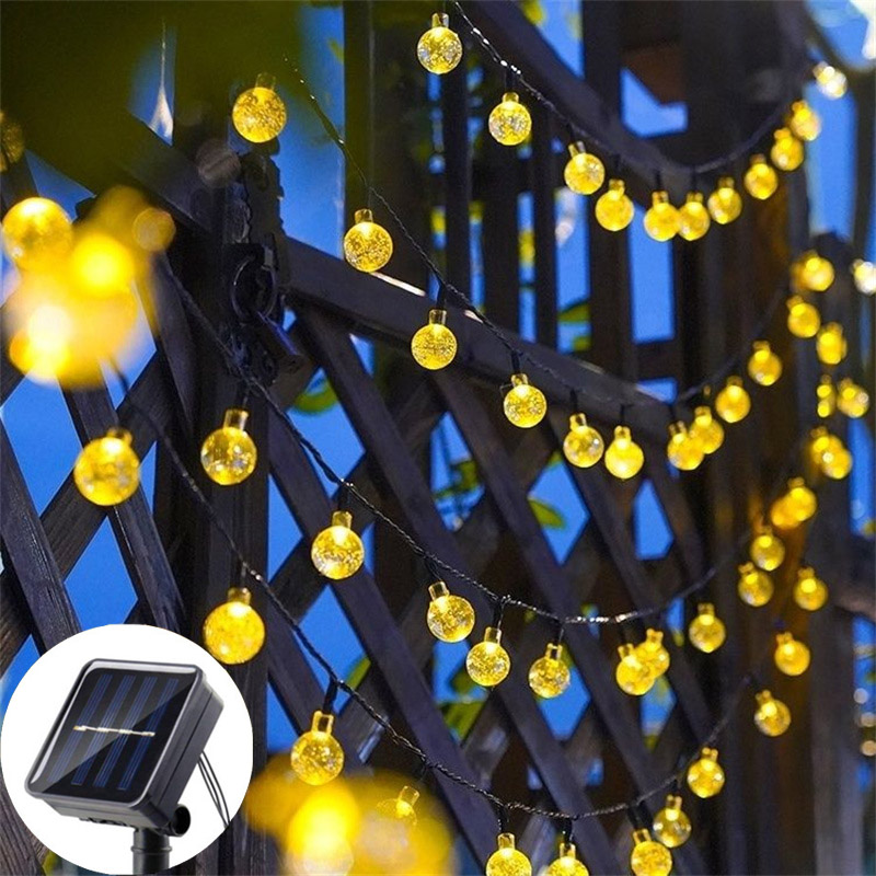 Outdoor Camping Lights String - Güneş Enerjili Kristal Top Peri Işıkları