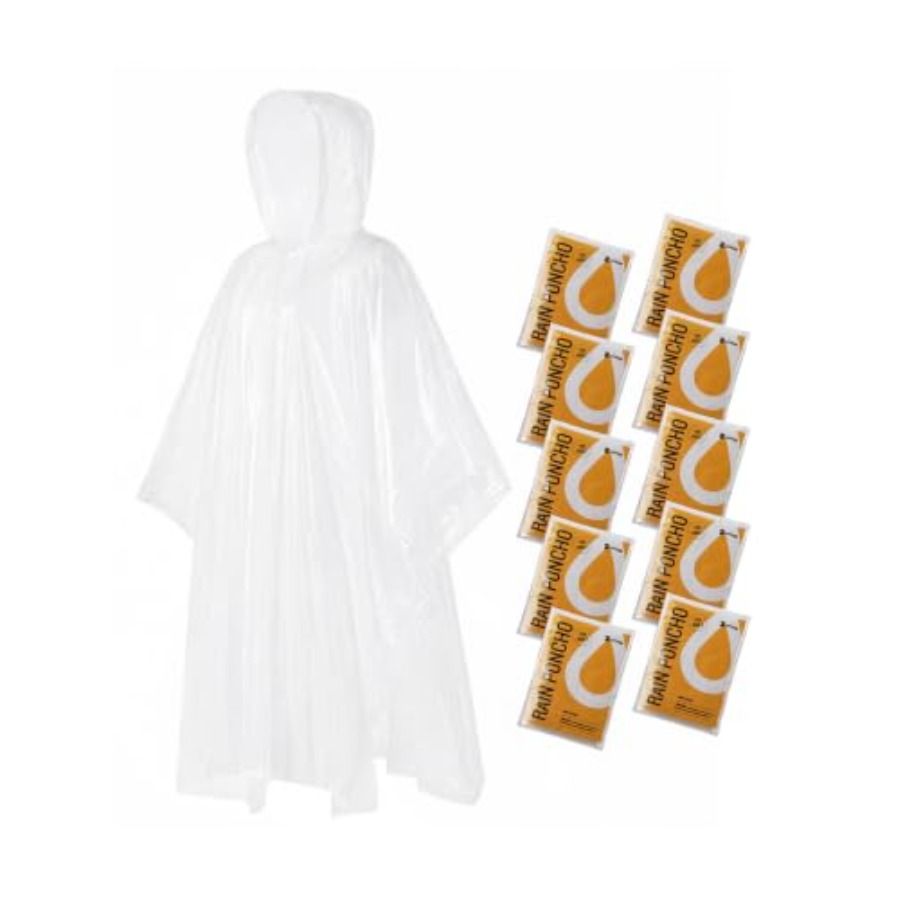 Camping Rain Poncho - Yetişkinler için Tek Kullanımlık Yağmurluklar, 4'lü