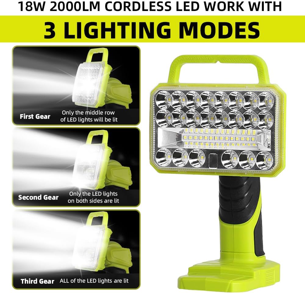Outdoor Camping Jobs - Ryobi 18V için 18W 2000LM Kablosuz