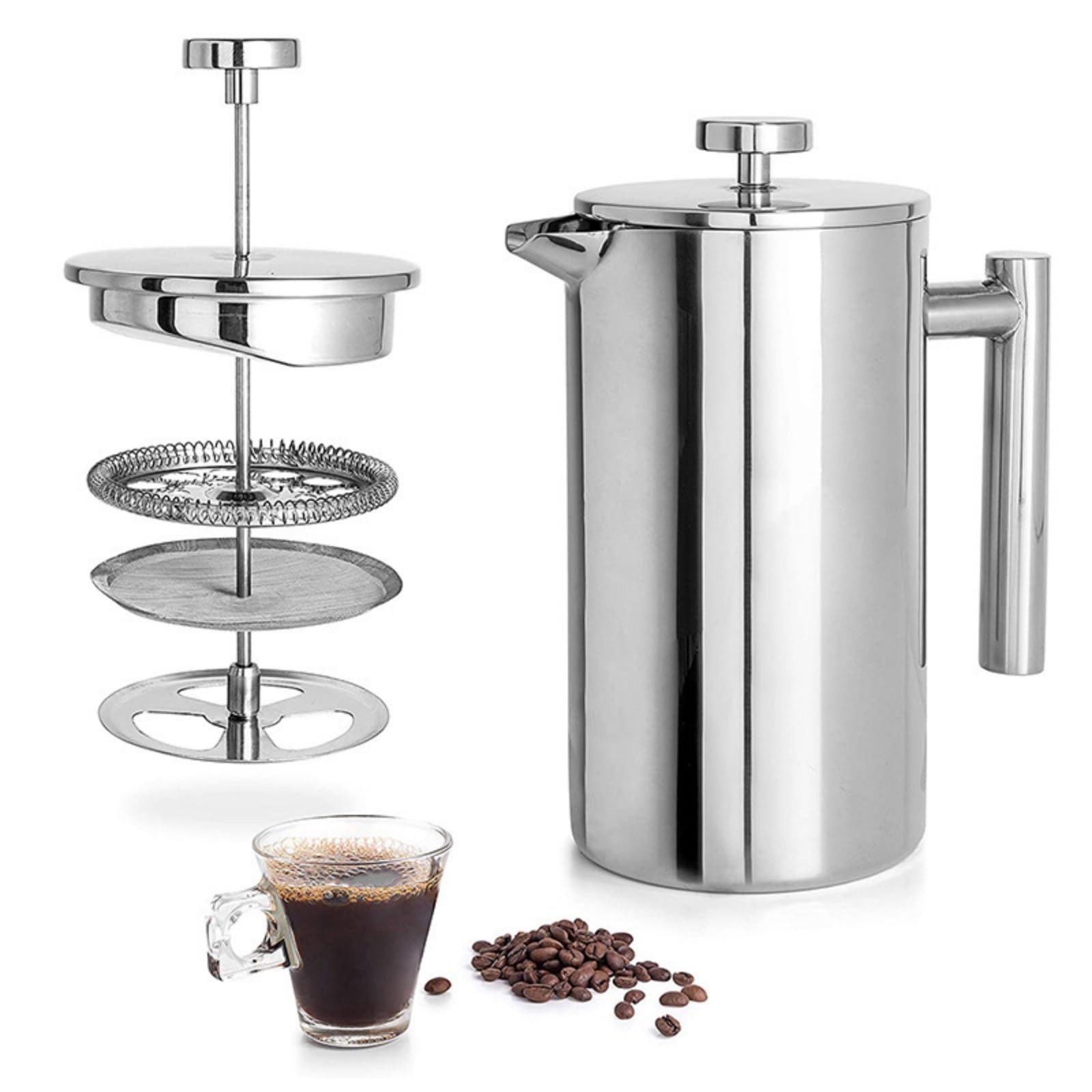 Camp Percolator Coffee - Taşınabilir Fransız Presi Paslanmaz Çelik Demlik