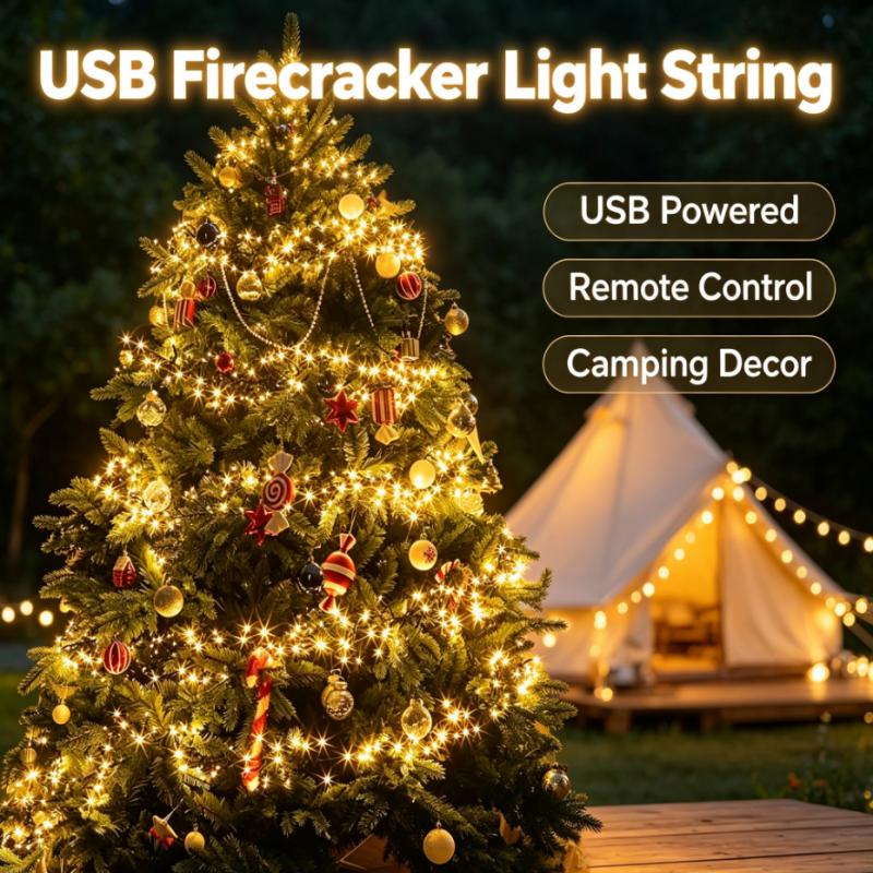 Outdoor Camping Lights String - USB'li Havai Fişek Şeklinde Dış Mekan
