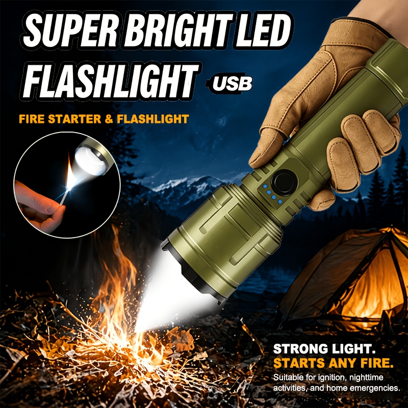 Outdoor Camping Accessories - El Feneri Çakmak ve Powerbank Kombinasyonu,