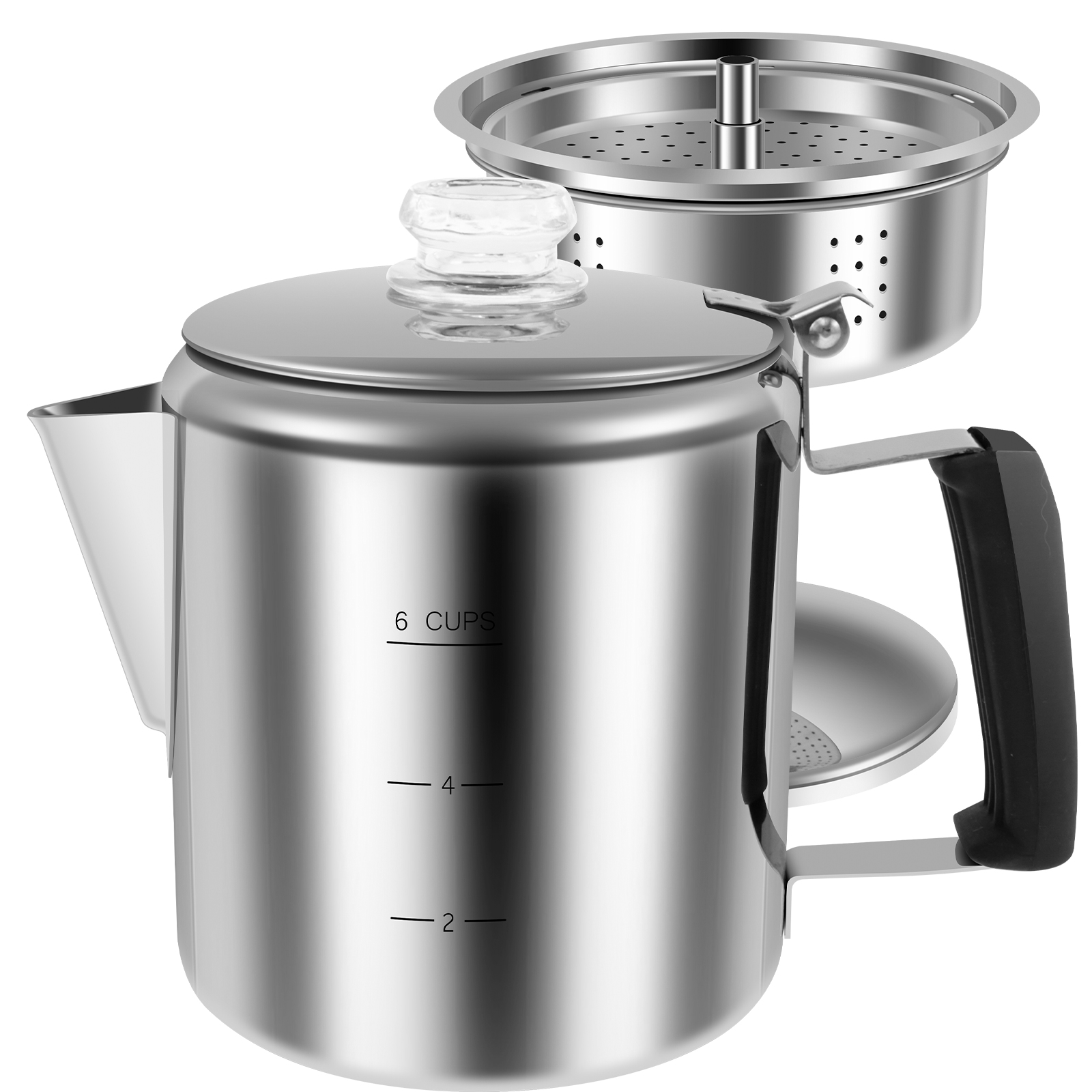 Camp Percolator Coffee - Paslanmaz çelik kahve Percolator kamp 6