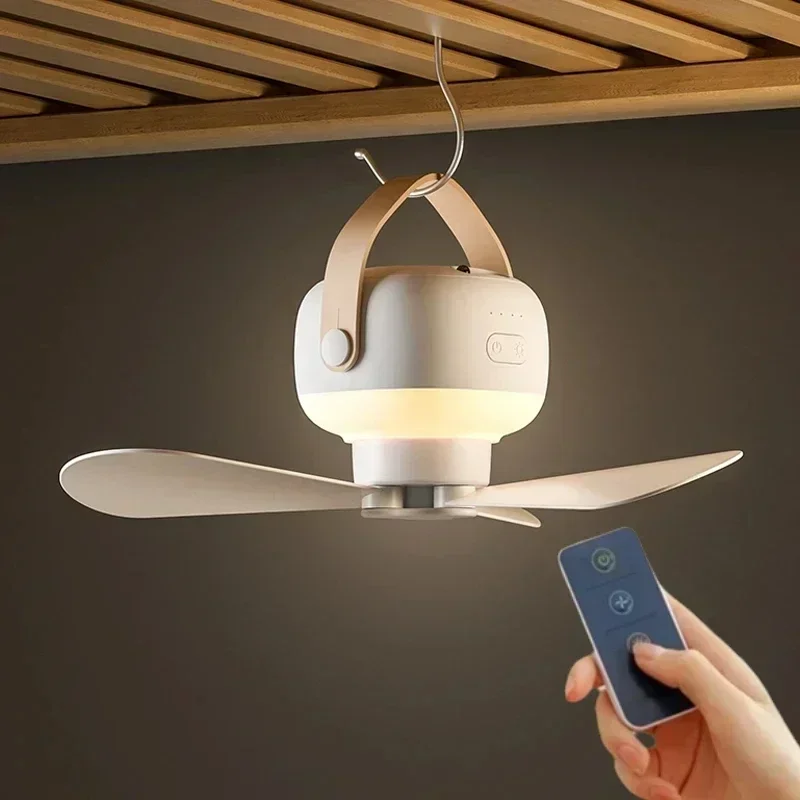 Outdoor Camping Light Ideas - Taşınabilir Kablosuz Mini Tavan Vantilatörü Lambası