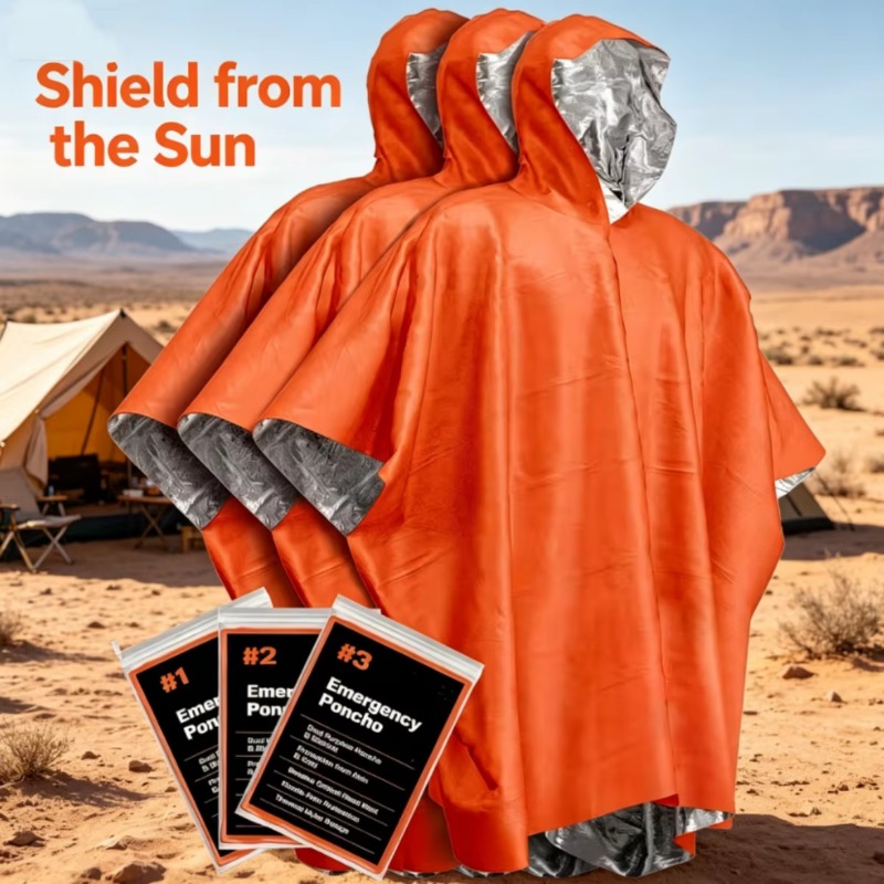 Camping Rain Poncho - 1-5 adet çok fonksiyonlu hayatta kalma