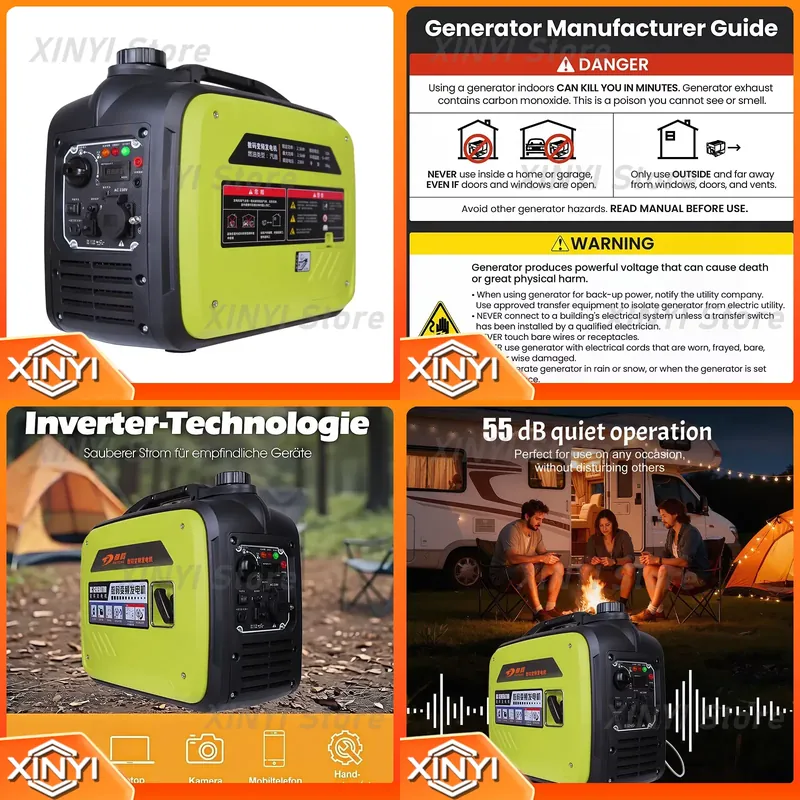 Portable Power Station - Yeşil 2800W 3200W 3500W 3800W sessiz