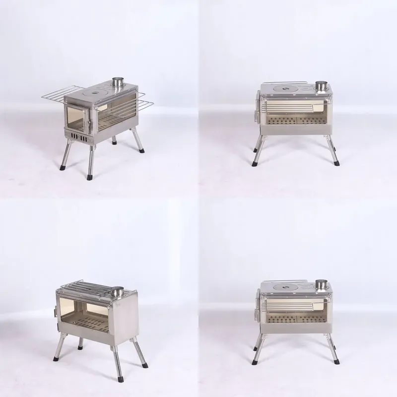 Outdoor Camping Stove Wood - Taşınabilir Katlanabilir Paslanmaz Çelik Odun Sobası