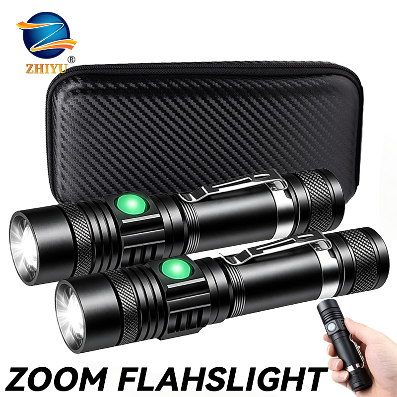 Outdoor Camping Accessories - T6 LED Şarj Edilebilir El Feneri,