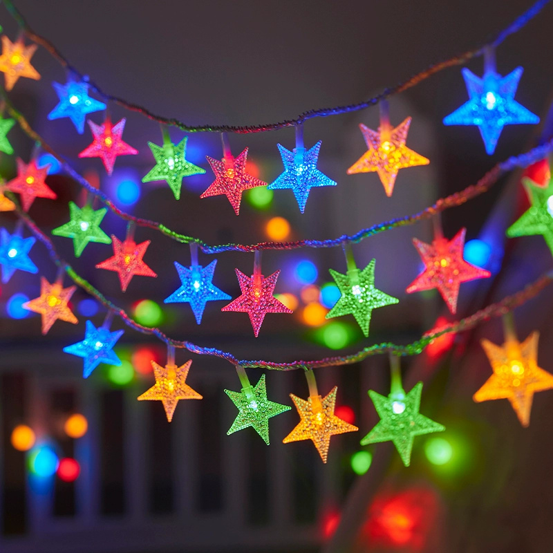 Outdoor Camping Lights String - Pil Gücü Festoon Yıldız Peri Dize