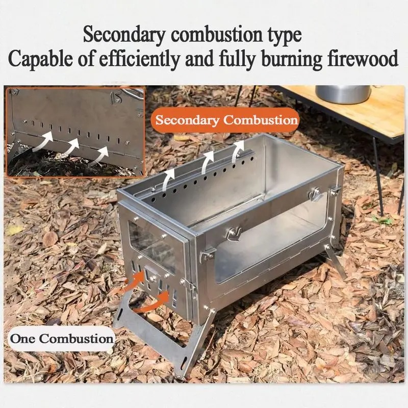 430 Paslanmaz Çelik Taşınabili - Outdoor Camping Stove Wood incelemesi ve fiyatı
