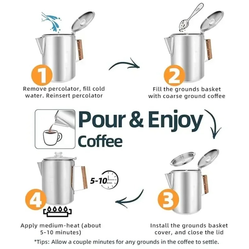 Paslanmaz Çelik Kamp Kahve Dem - Camp Percolator Coffee incelemesi ve fiyatı