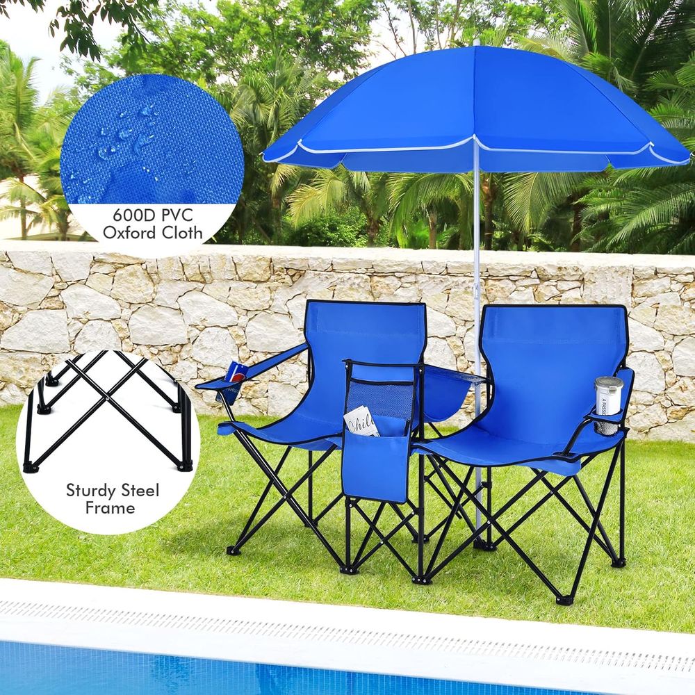 Çıkarılabilir Şemsiyeli, Soğut - Outdoor Camping Table And Chairs incelemesi ve fiyatı