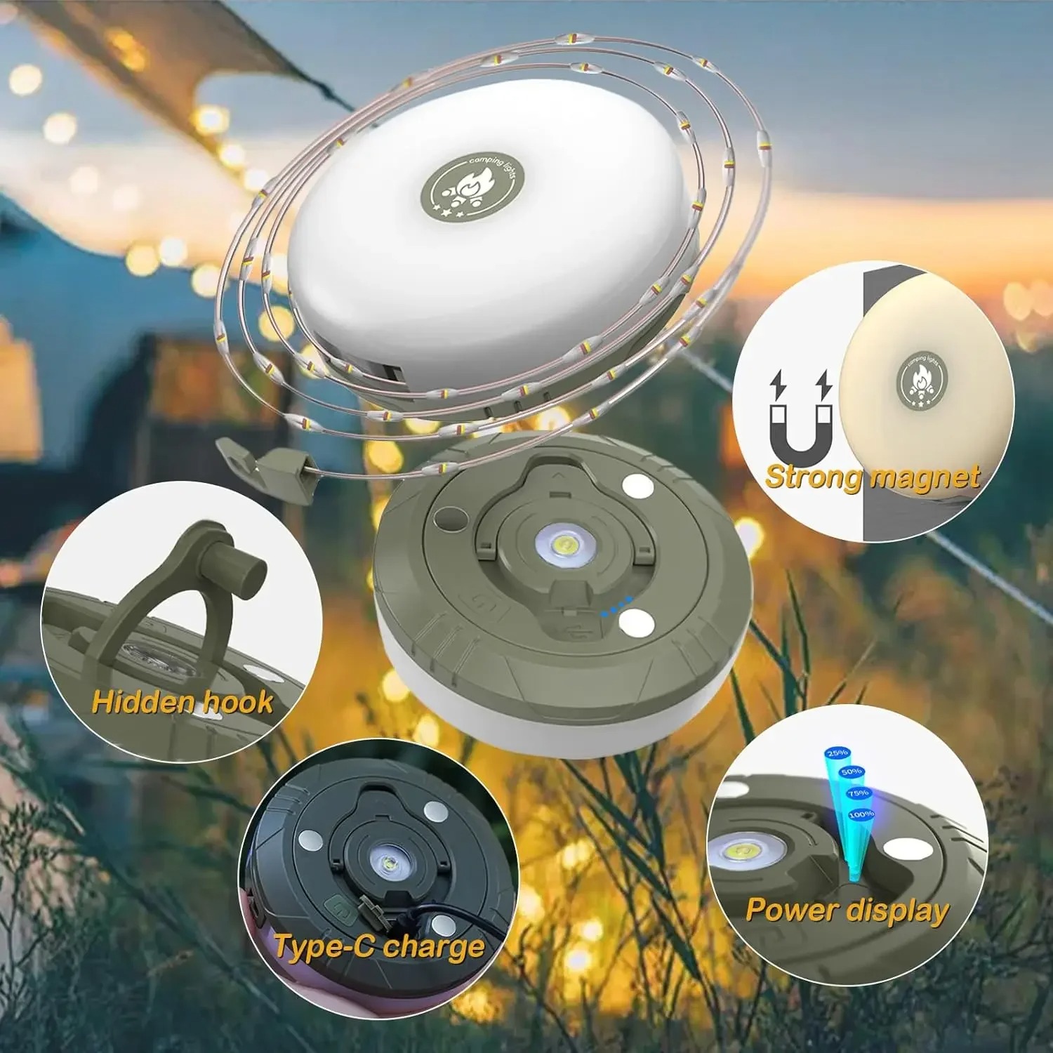 4'ü 1 Arada Kamp Lambası LED Ş - Outdoor Camping Lights String incelemesi ve fiyatı